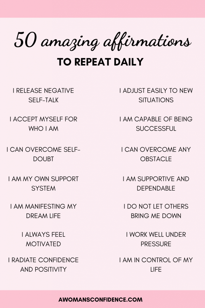 50 amazing affirmations to repeat daily image