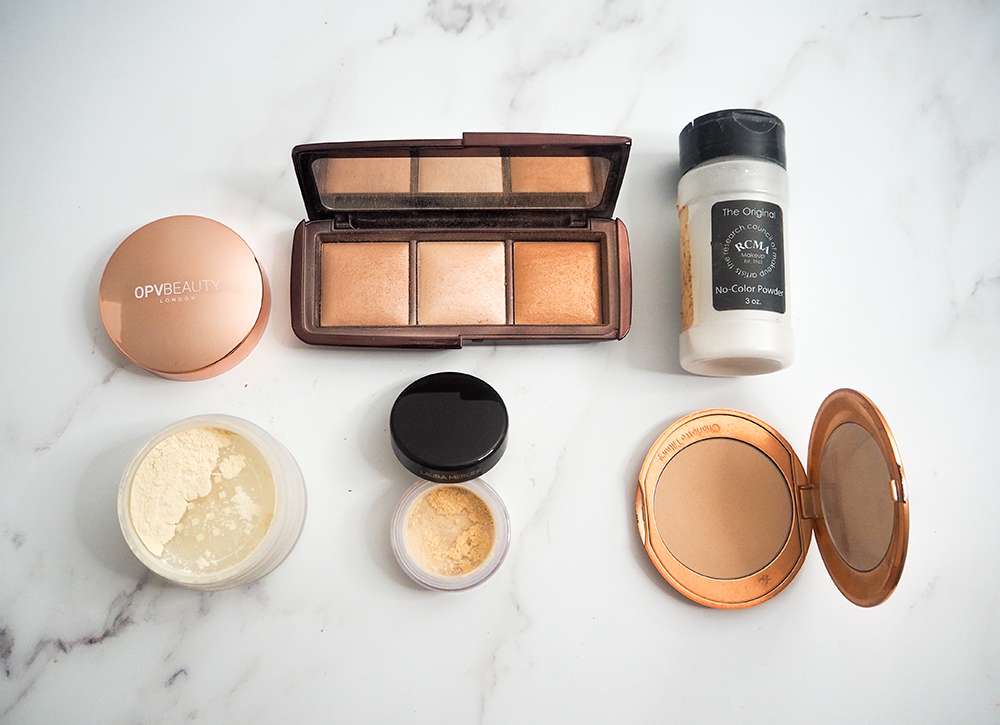 Setting powders flatlay