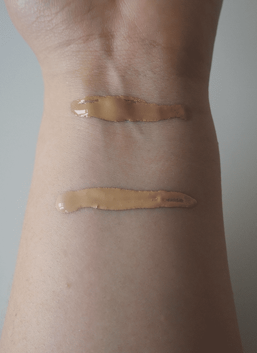 L'Oréal Paris True Match Nude Plumping Tinted Serum and Maybelline Super Stay up to 24H Skin Tint swatches 