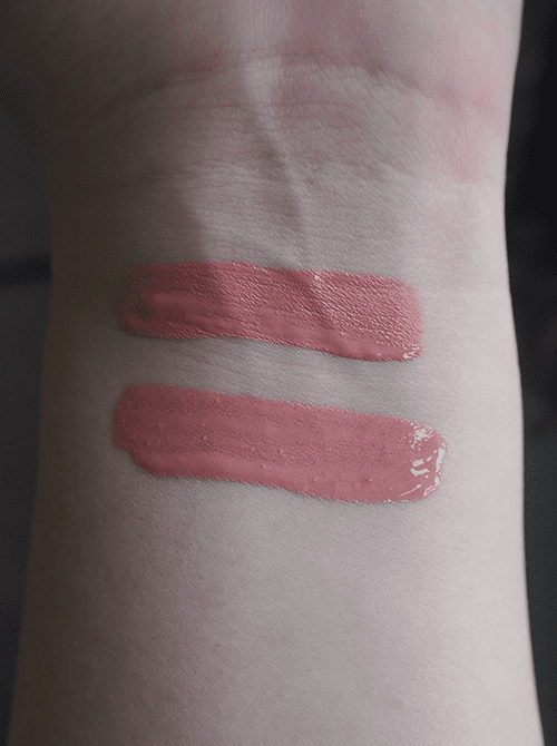 Rare Beauty Soft Pinch Liquid Blush and A’PIEU Juicy-Pang Water Blusher swatches