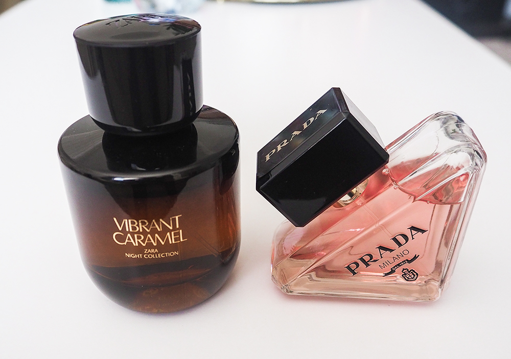 Zara Vibrant Caramel vs Prada Paradoxe perfume image